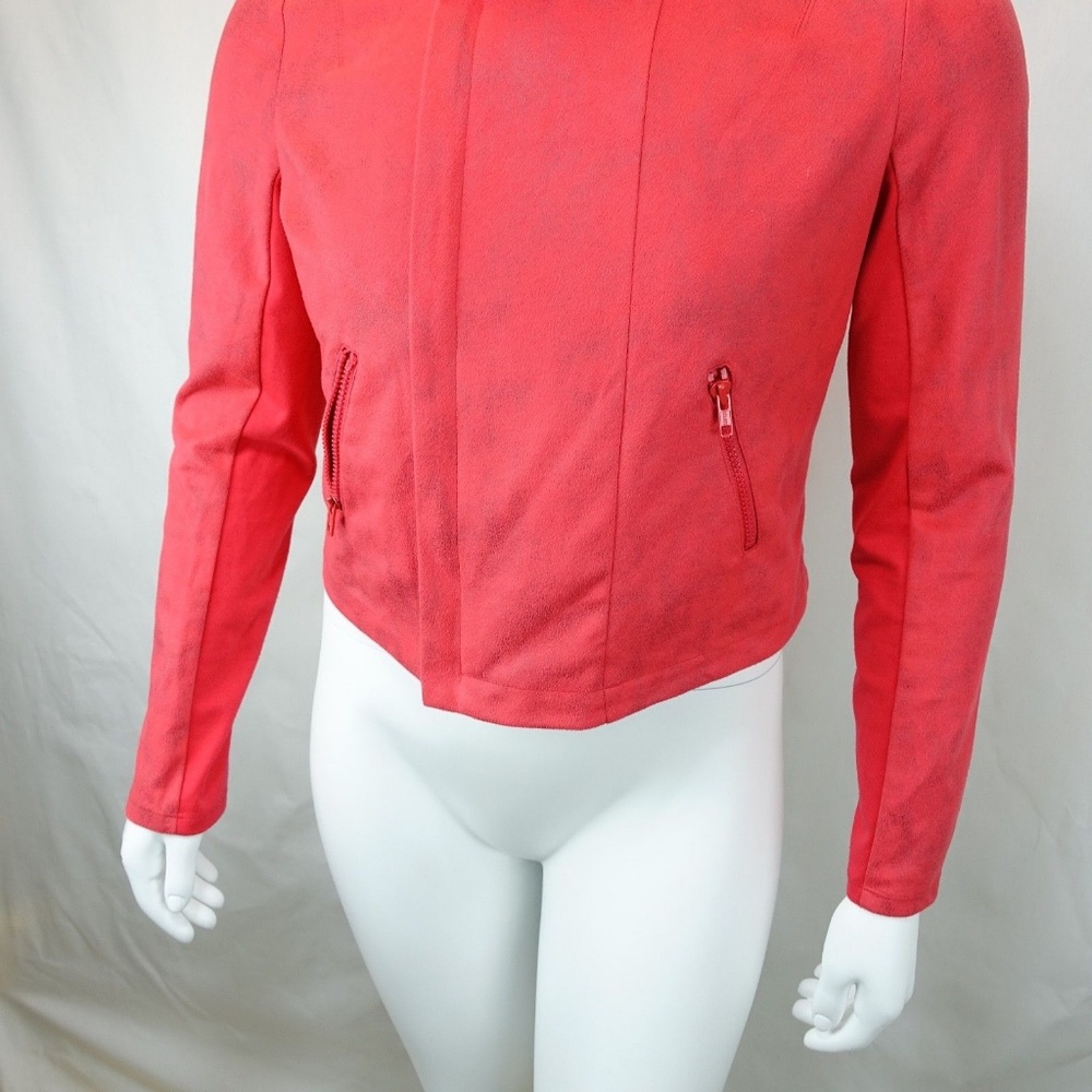 R&R Salmon Pink Cropped Motorcycle Jacket - Picture 6 of 7